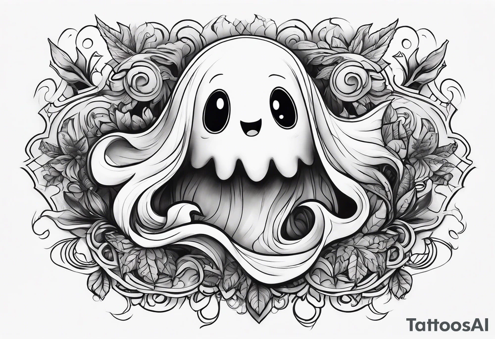 Cute ghost tattoo idea