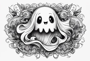 Cute ghost tattoo idea