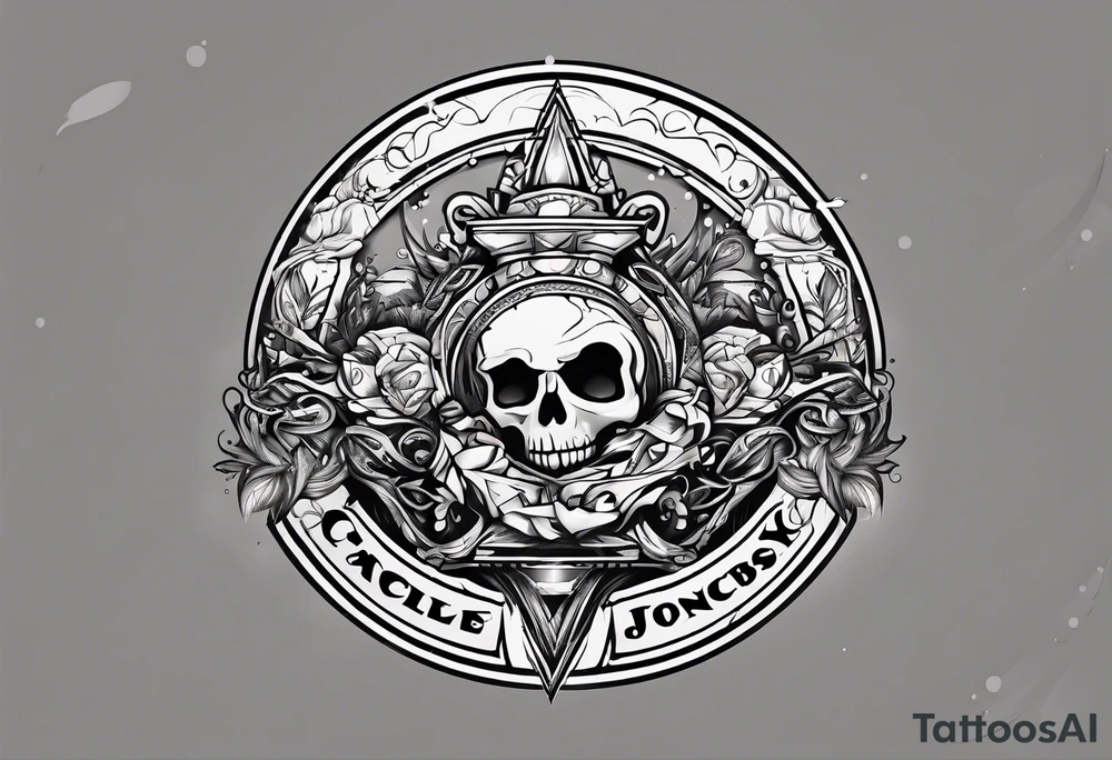 messy lines trash circcle logo tattoo idea