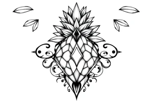 Pubic crown pineapple 
 diamond vagina and anus tattoo idea