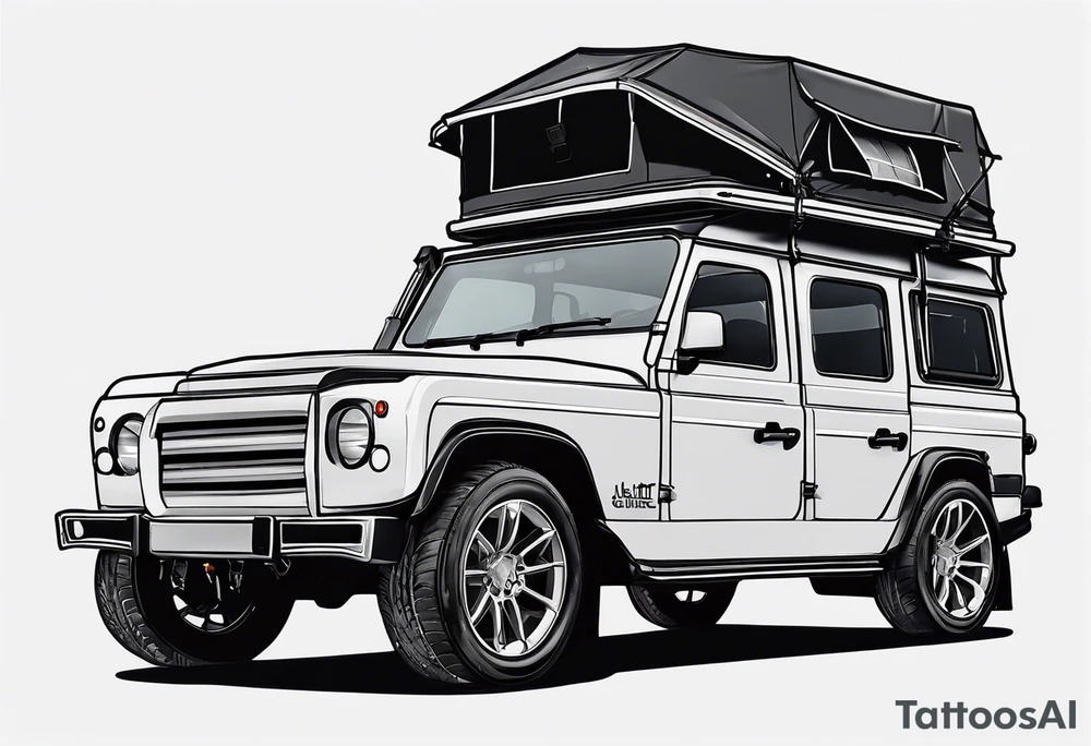 Car with a rooftent tattoo idea