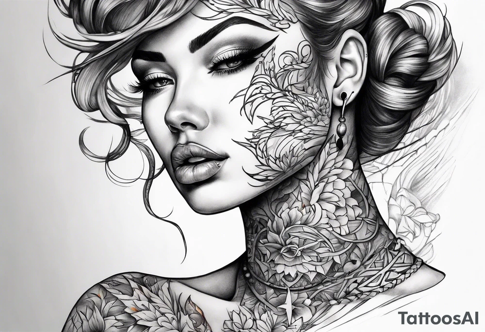 Neck tattoo being ejecting from the skin, symbolizing the release of the voice and freedom from censorship. tattoo idea
