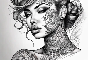 Neck tattoo being ejecting from the skin, symbolizing the release of the voice and freedom from censorship. tattoo idea