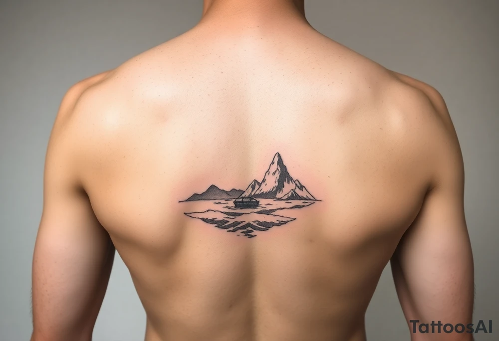 Feminine and fine tatoo of snow and sea tattoo idea