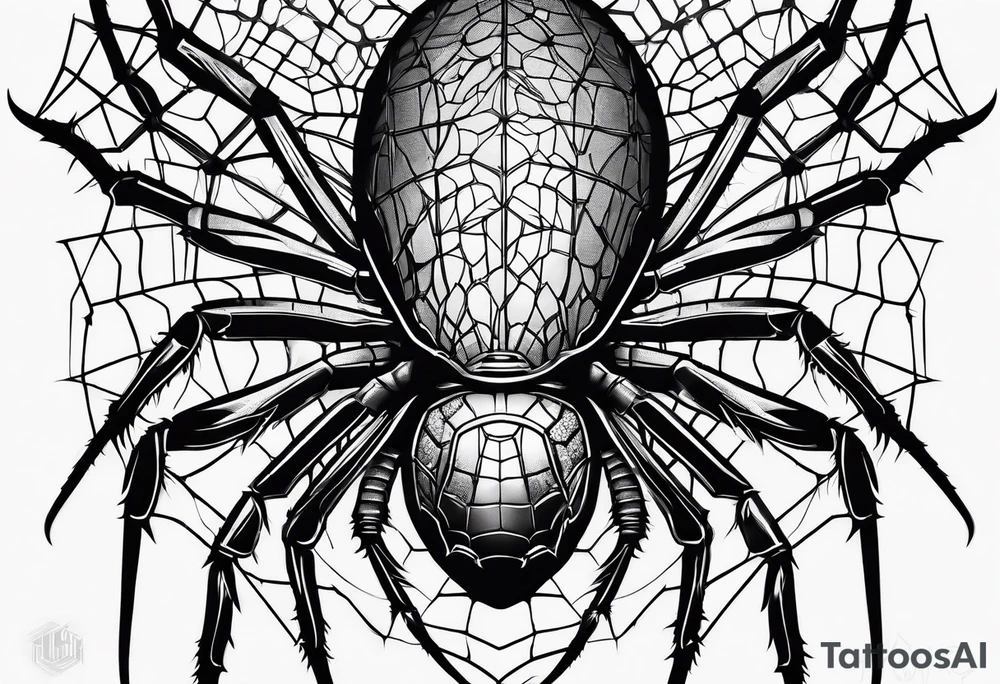 cyberpunk black widow spider tattoo idea