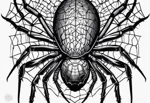 cyberpunk black widow spider tattoo idea