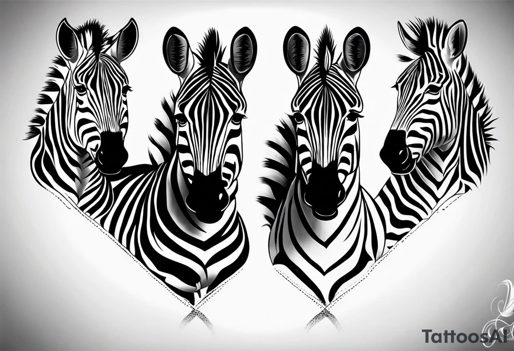 Zebra pattern sleeve tattoo tattoo idea