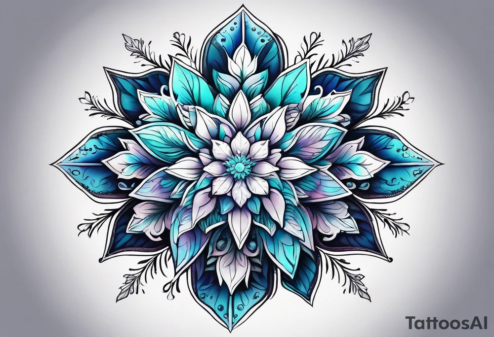 snowflake , flower tattoo idea