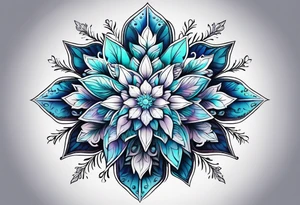 snowflake , flower tattoo idea