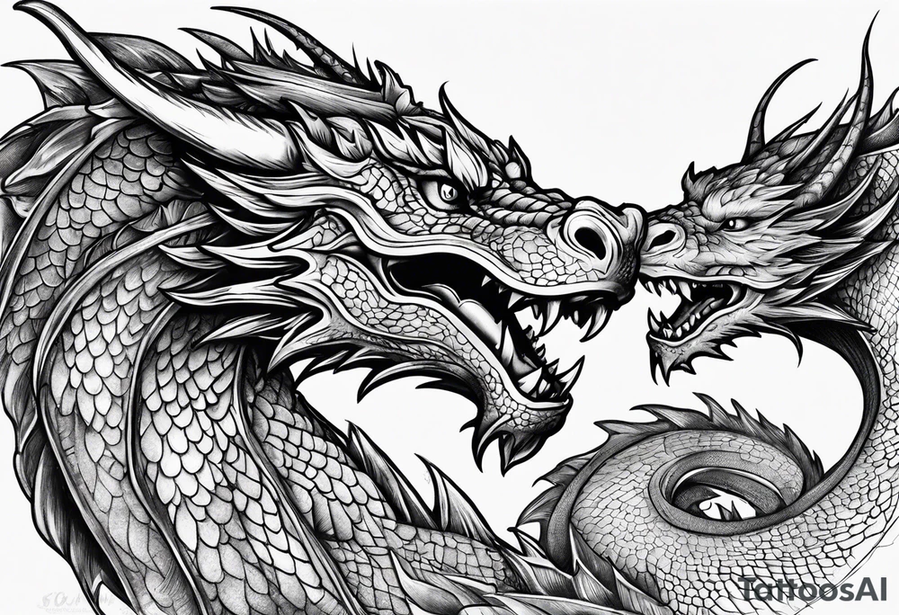 roaring dragons tattoo idea