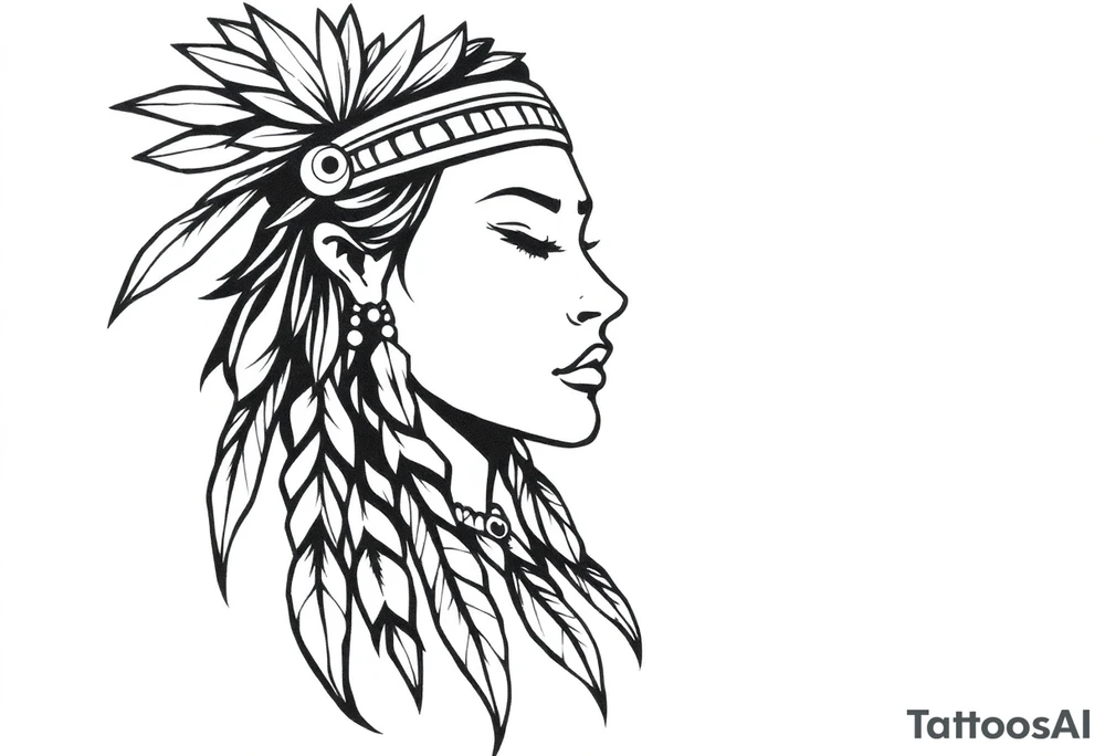 Native American female tattoo idea