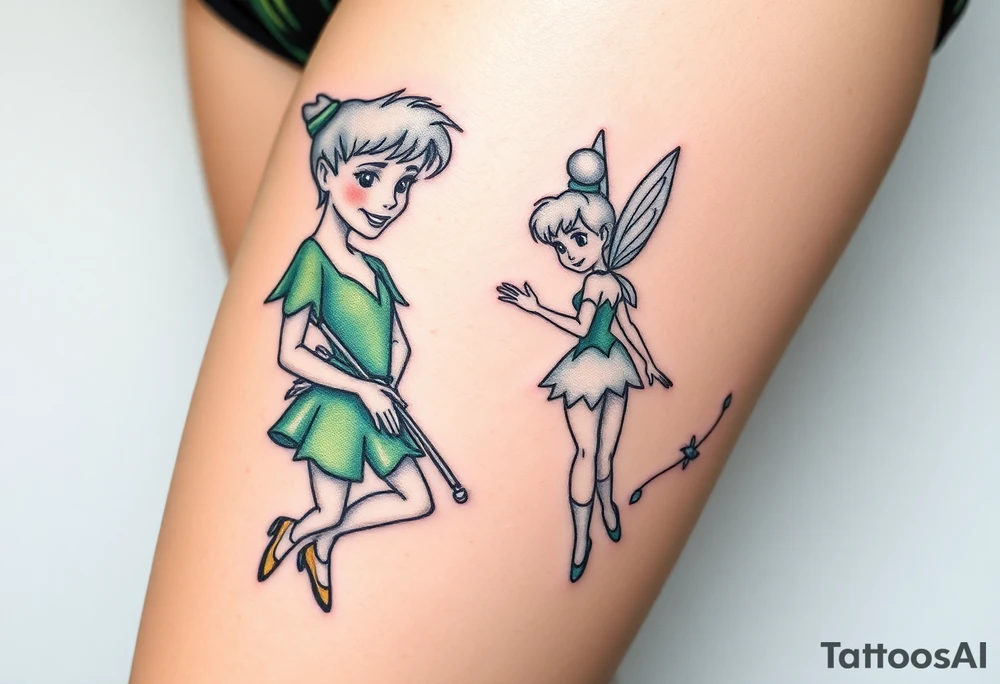 Peter pan, Wendy, Tinker Bell and Winter Tinker bell tattoo idea