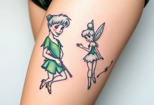 Peter pan, Wendy, Tinker Bell and Winter Tinker bell tattoo idea