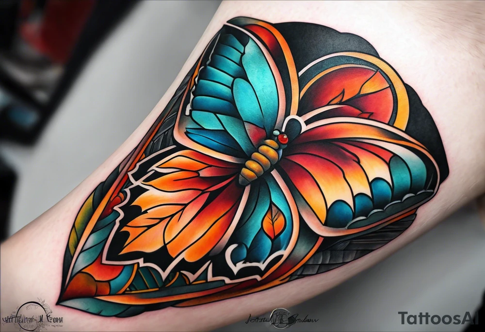 Arm Sleeve Tattoo with fall colors tattoo idea