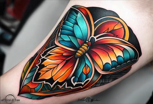Arm Sleeve Tattoo with fall colors tattoo idea