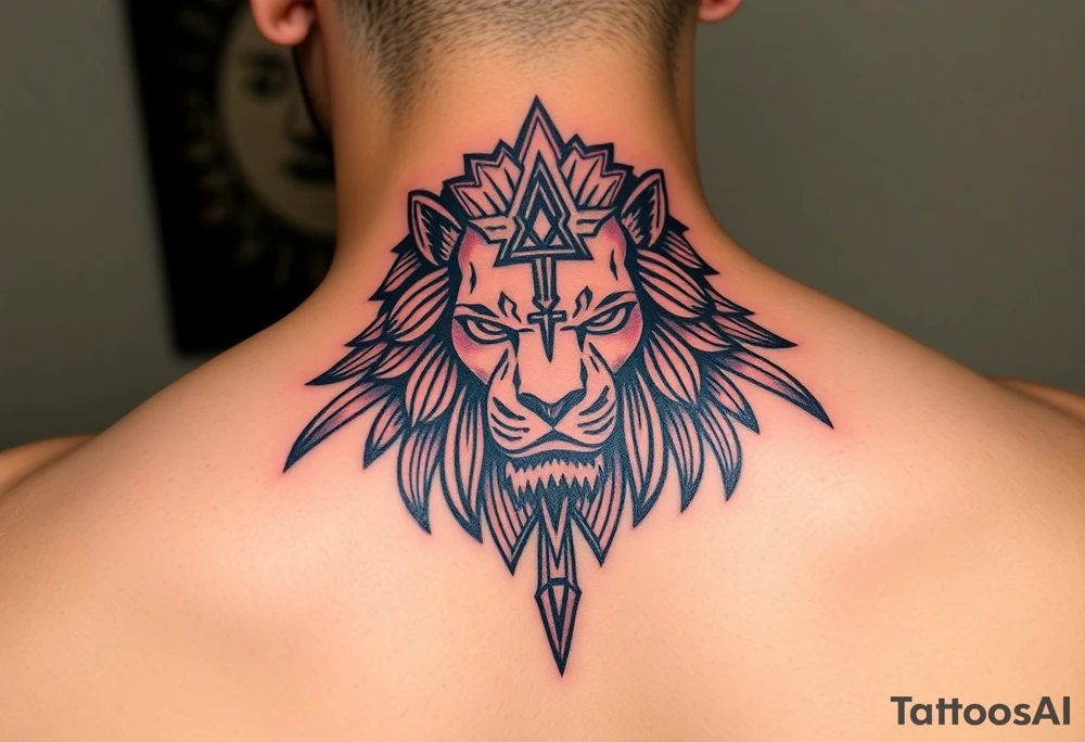 ankh lion tattoo idea