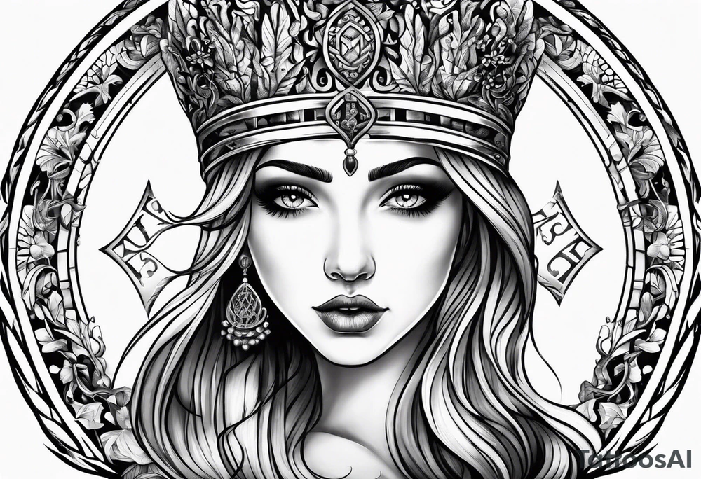 Old Russian prison style Virgo tattoo idea