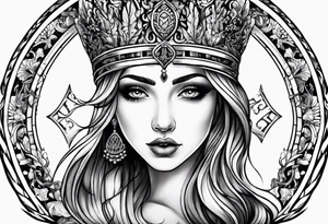 Old Russian prison style Virgo tattoo idea