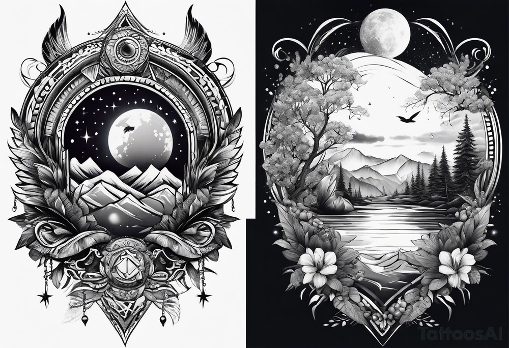 space versus nature tattoo idea