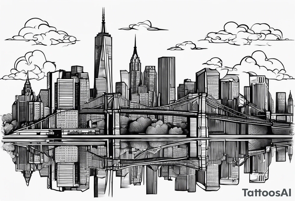Brooklyn skyline outline tattoo idea