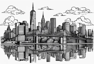 Brooklyn skyline outline tattoo idea