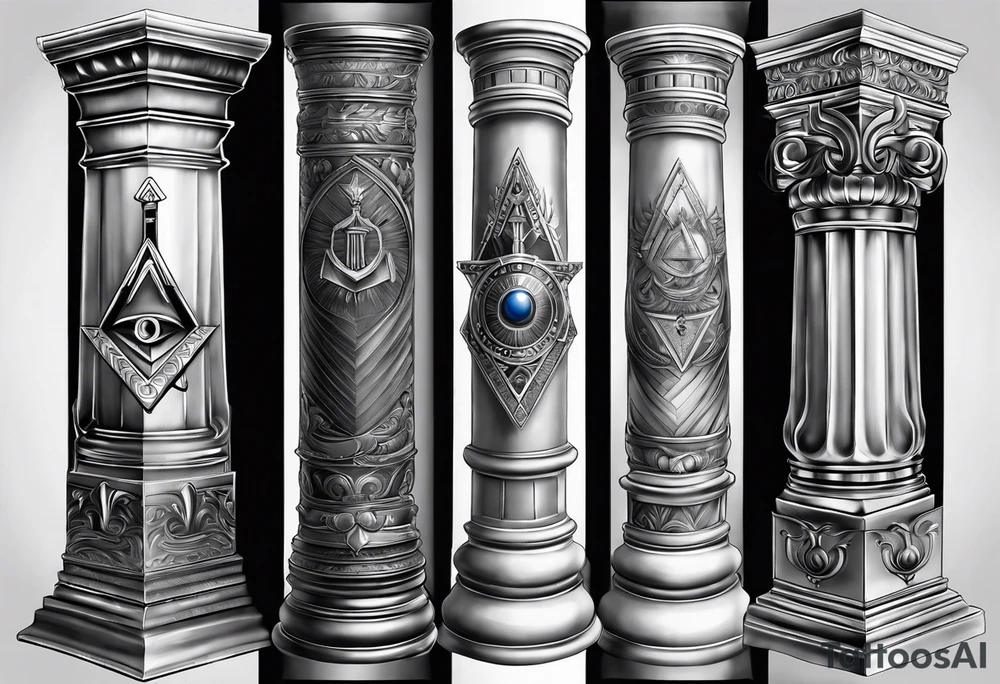 Masonic pillar background tattoo idea