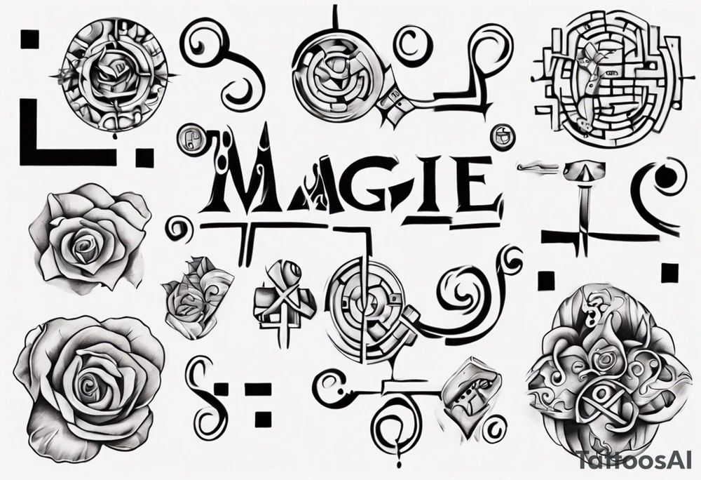 The words Maggie and Lucas in a crossword puzzle tattoo idea