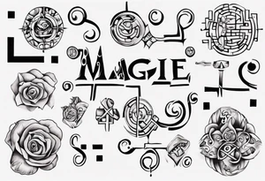 The words Maggie and Lucas in a crossword puzzle tattoo idea