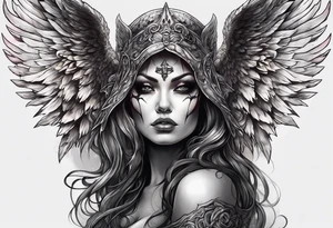 portrait of a creature death angel tattoo idea
