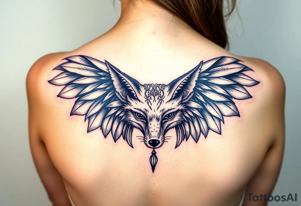 a fox with wings serious and scary tattoo idea