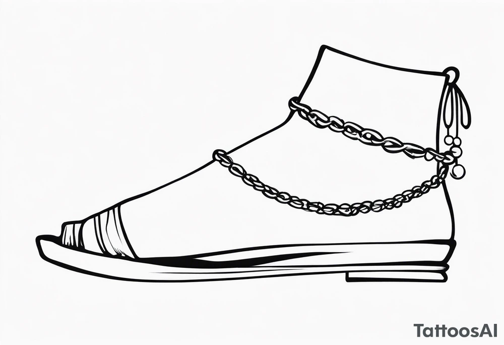 realistic feminine ankle bracelet tattoo tattoo idea