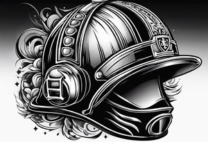 2 letters E, helmet fire fighter, right rescues tattoo idea