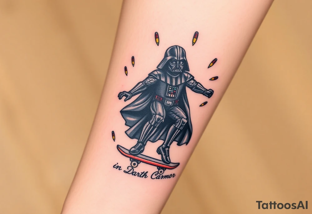 Darth Vader skateboarding > bullets > in loving memory > colors
add words "Darth Carter" to skateboard
add date 12/29/88-01/06/24 tattoo idea
