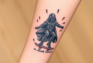 Darth Vader skateboarding > bullets > in loving memory > colors
add words "Darth Carter" to skateboard
add date 12/29/88-01/06/24 tattoo idea