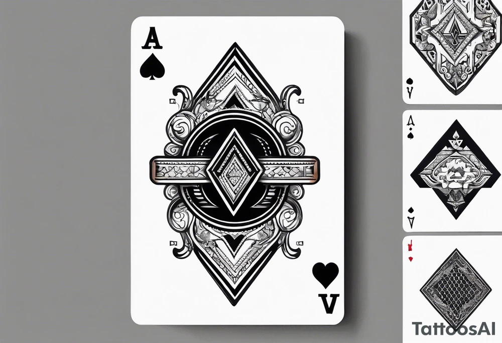 King of ace playing guitar cards tattoo idea