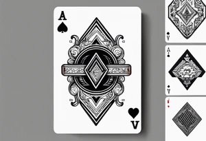 King of ace playing guitar cards tattoo idea