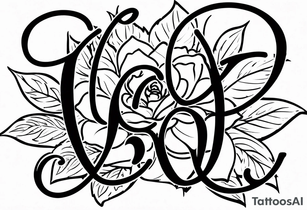 una rosa y las letras MCMLXXXII tattoo idea