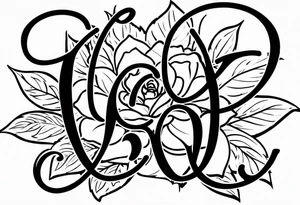 una rosa y las letras MCMLXXXII tattoo idea