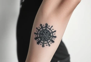 vintage roman numerals within ornate clockwork mechanism tattoo idea