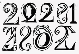 Mix the numbers 20 and 21 roman letter tattoo idea