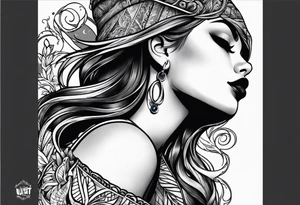 woman with big boobs tattoo idea