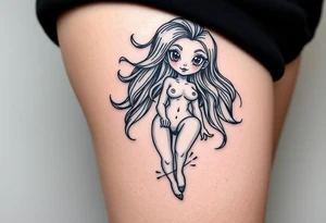 Naked cartoon girl tattoo idea