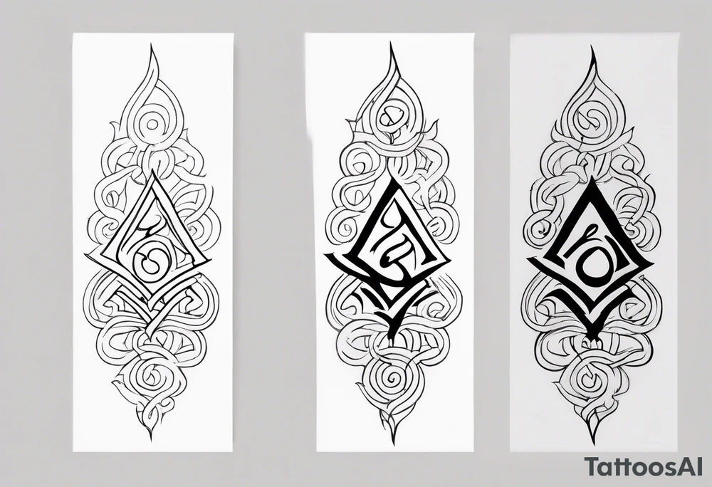 baybayin Filipino sun vertical tattoo tattoo idea