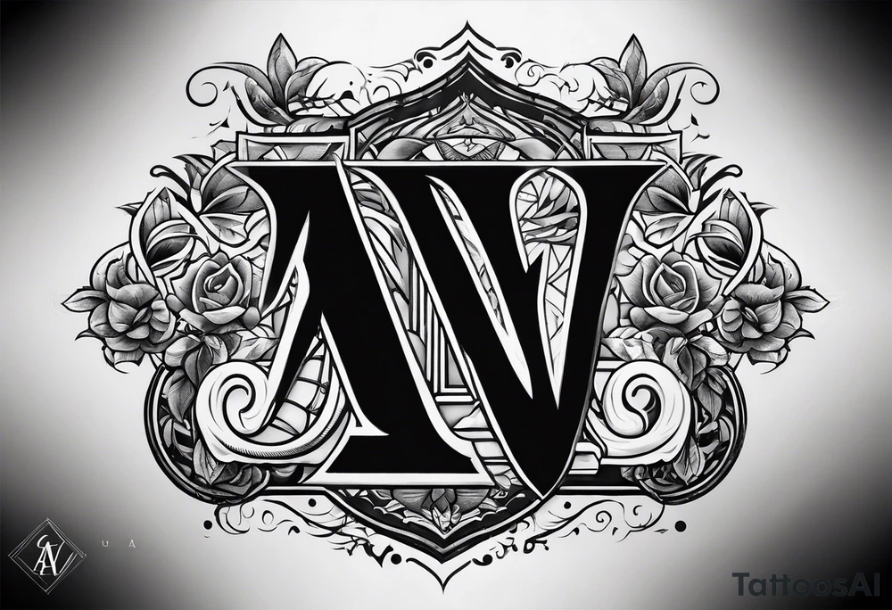 the letters A W R tattoo idea