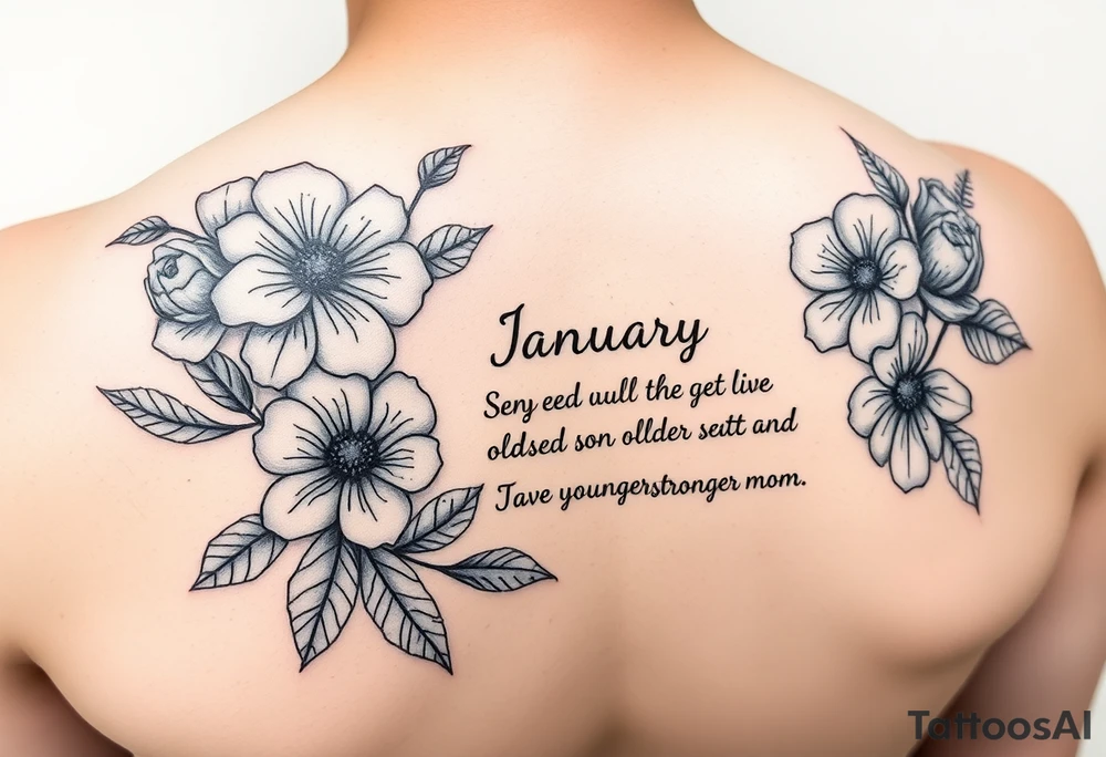 Deceased son capricorn January flowers with simple quotes about losing oldest son gave younger brother a stronger mom tattoo idea