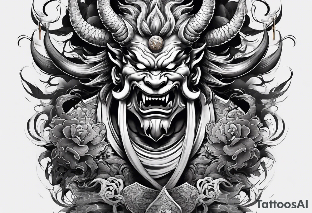 Japanese oni sleve tattoo idea