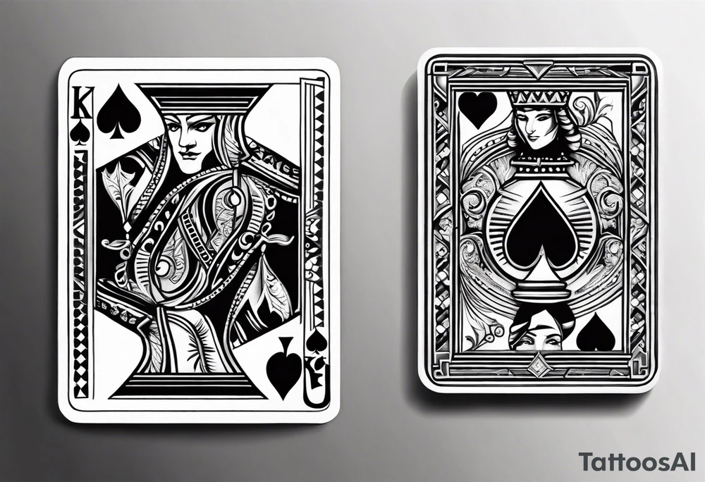 two cards ace and a king for blackjack small tattoo but realistic tattoo idea