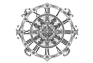 vintage roman numerals within ornate clockwork mechanism tattoo idea
