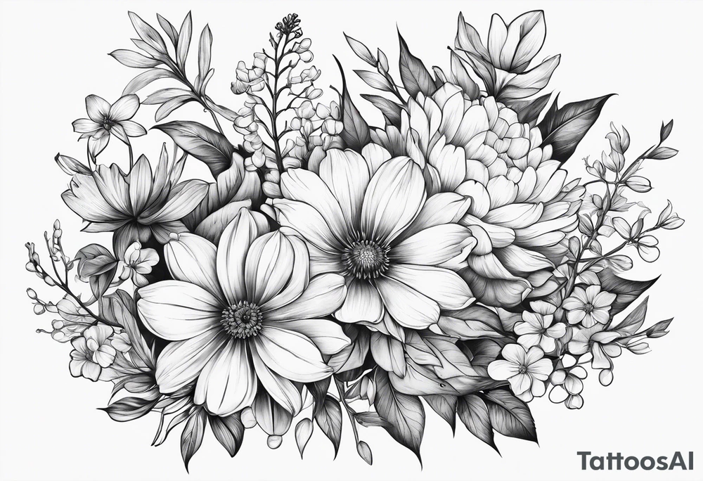 wildflower,half sleeve tattoo idea