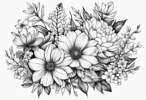 wildflower,half sleeve tattoo idea